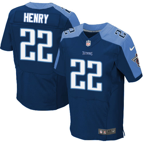 Men's Elite Derrick Henry Nike Jersey Navy Blue Alternate - #22 NFL Tennessee Titans